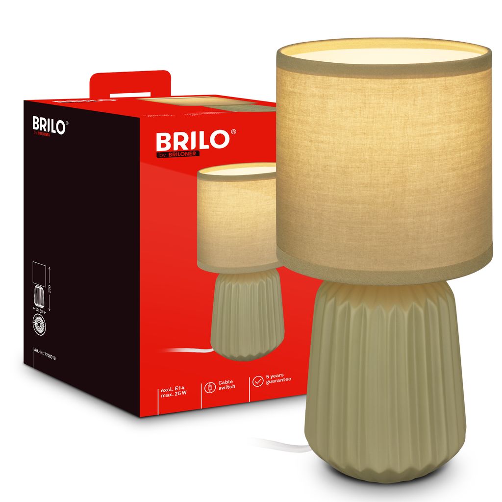 Dora Tischlampe - mit Schalter, Keramik, E14 Fassung, Grün