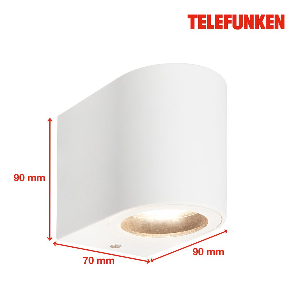 Applique LED Telefunken, protection contre les éclaboussures, on/off via l'interrupteur mural