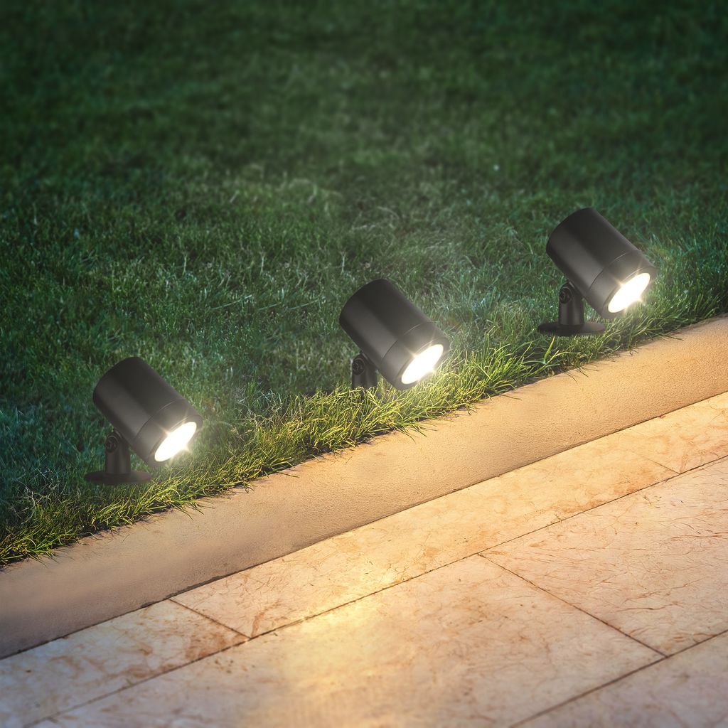 Briloner LED Gartenstrahler, Stecker, Spritzwasserschutz, schwenkbar