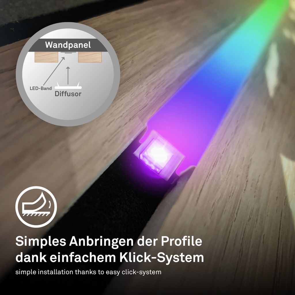 Pimp your Panel Diffusor 11mm Spaltbreite - für Wandpaneele, Klemmbar, Kürzbar, dunkle Rauchoptik