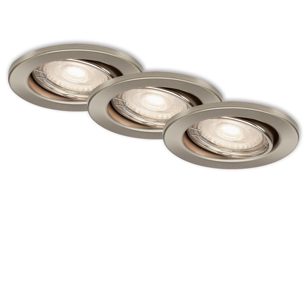 LED Einbauleuchten schwenkbar 3er Set GU10 5 W silber Metall Ø8.6 cm Briloner 0