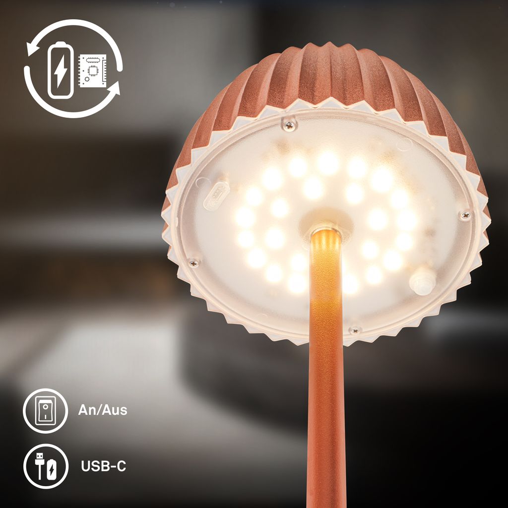 LED Stehlampe kabellos LED Stehleuchte Standleuchte Akku Wohnzimmer dimmbar 6