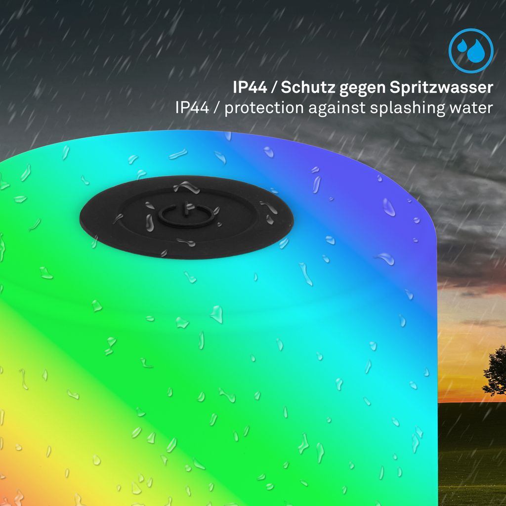 BRILONER SMAL LED Tischlampe kabellos. IP44 Spritzwasserschutz. RGB bunte Lichtfarben. Warmweißes Licht. Touchfunktion. schwarz. 7 x 7 cm 2