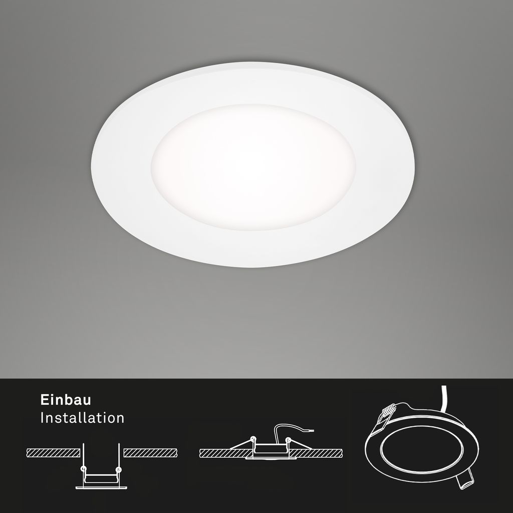 LED Einbauleuchten 3er Set ultraflach je 3 W IP23 Weiß Kunststoff Briloner 5