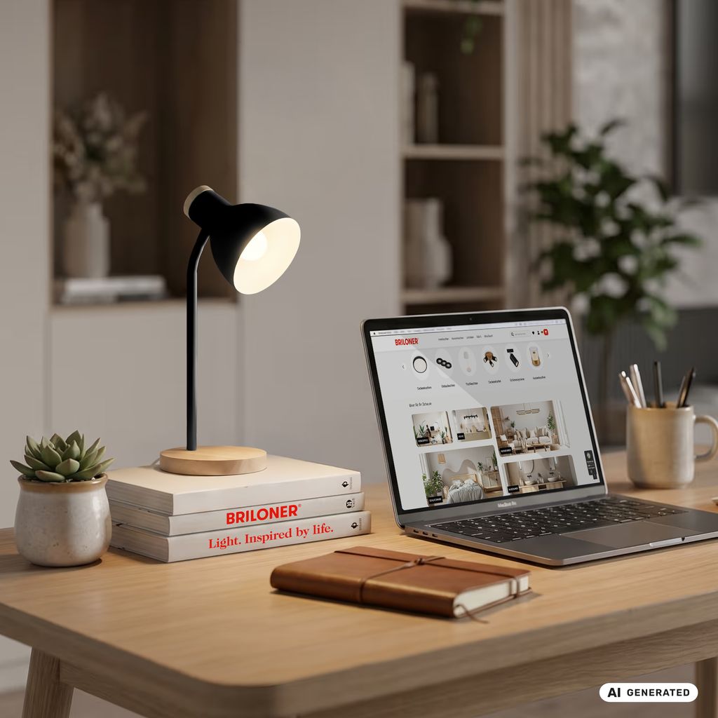Prep Tischlampe - mit Schalter, E14 Fassung, max. 10W, Schwarz-Holz