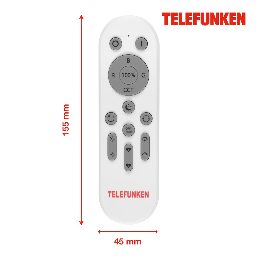 TELEFUNKEN RGB CCT Fernbedienung 15,5 cm weiß