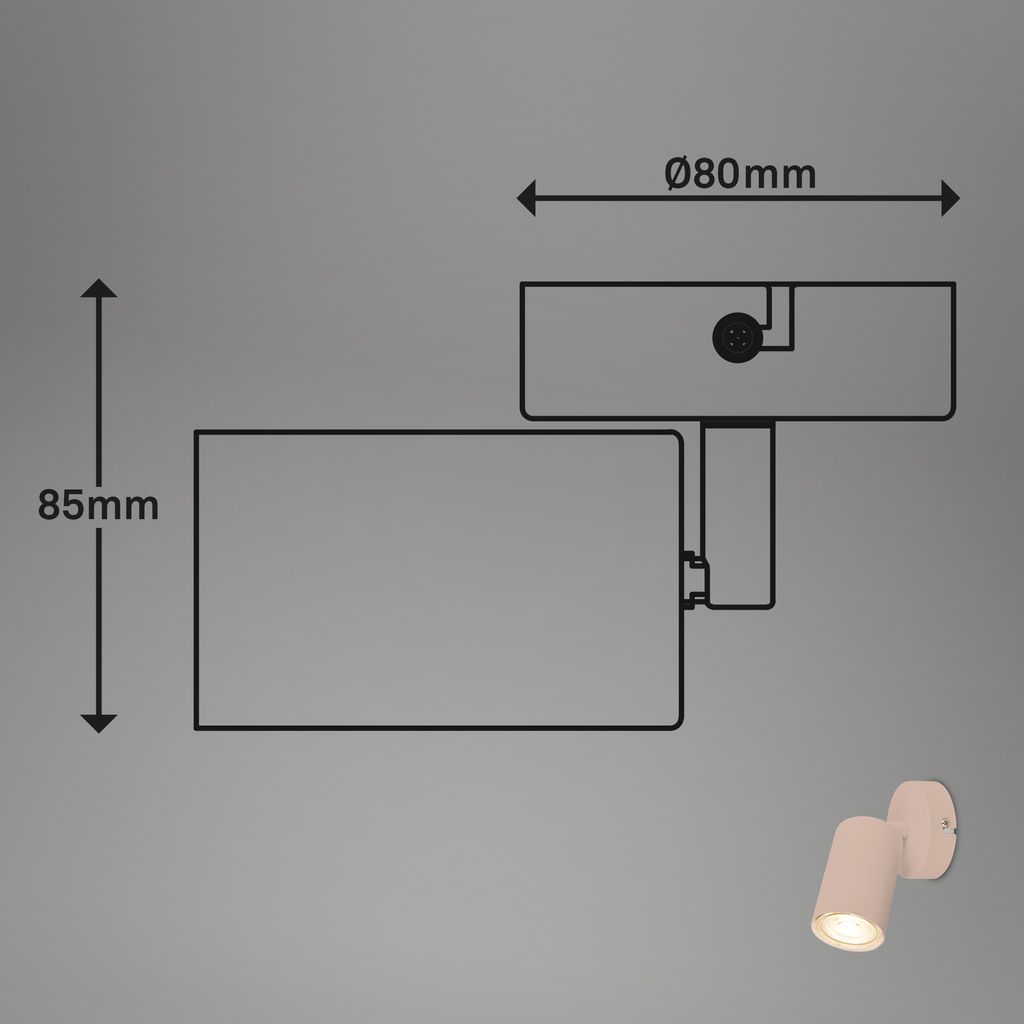 Tib Wandleuchte innen, Schwenkbar, On/Off via Wandschalter, Beige