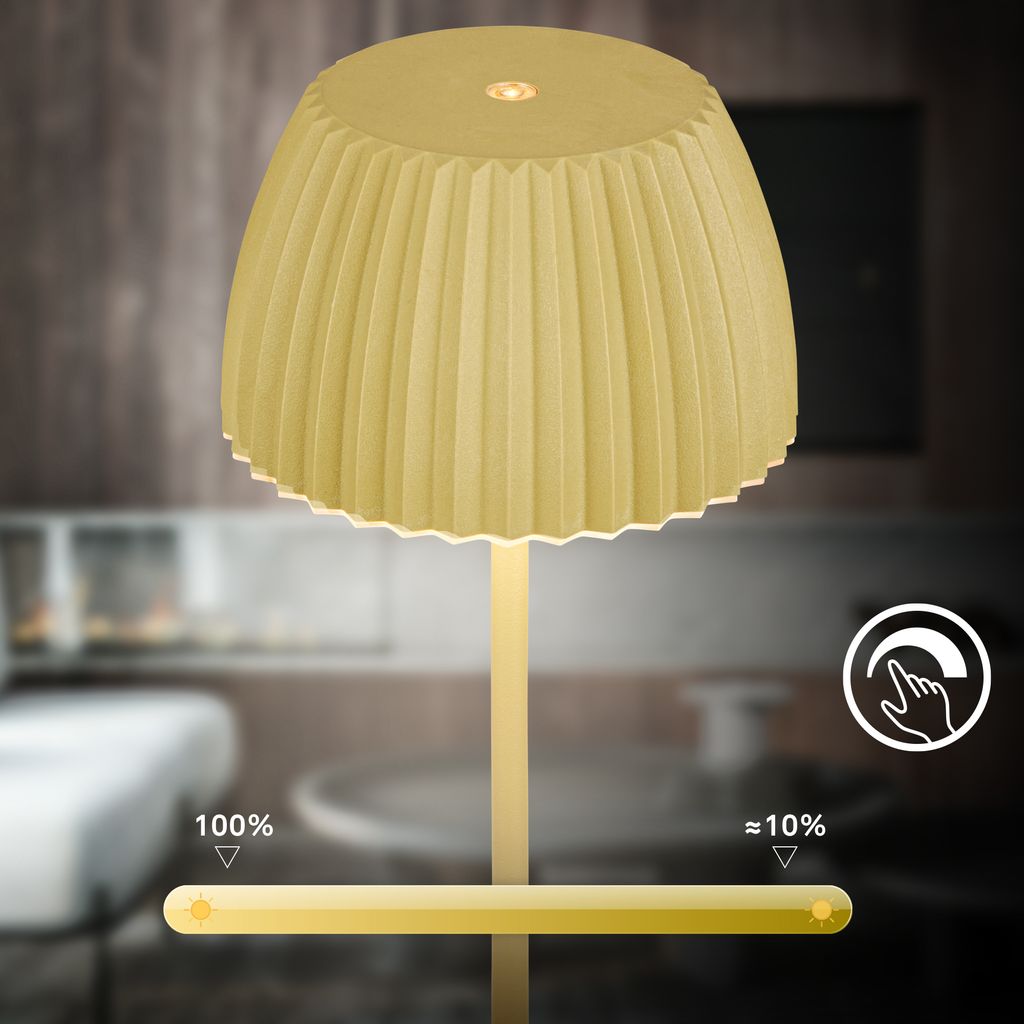LED Tischlampe Akku LED Tischleuchte Dimmbar Kabellos Touch Aussen/Innen 5