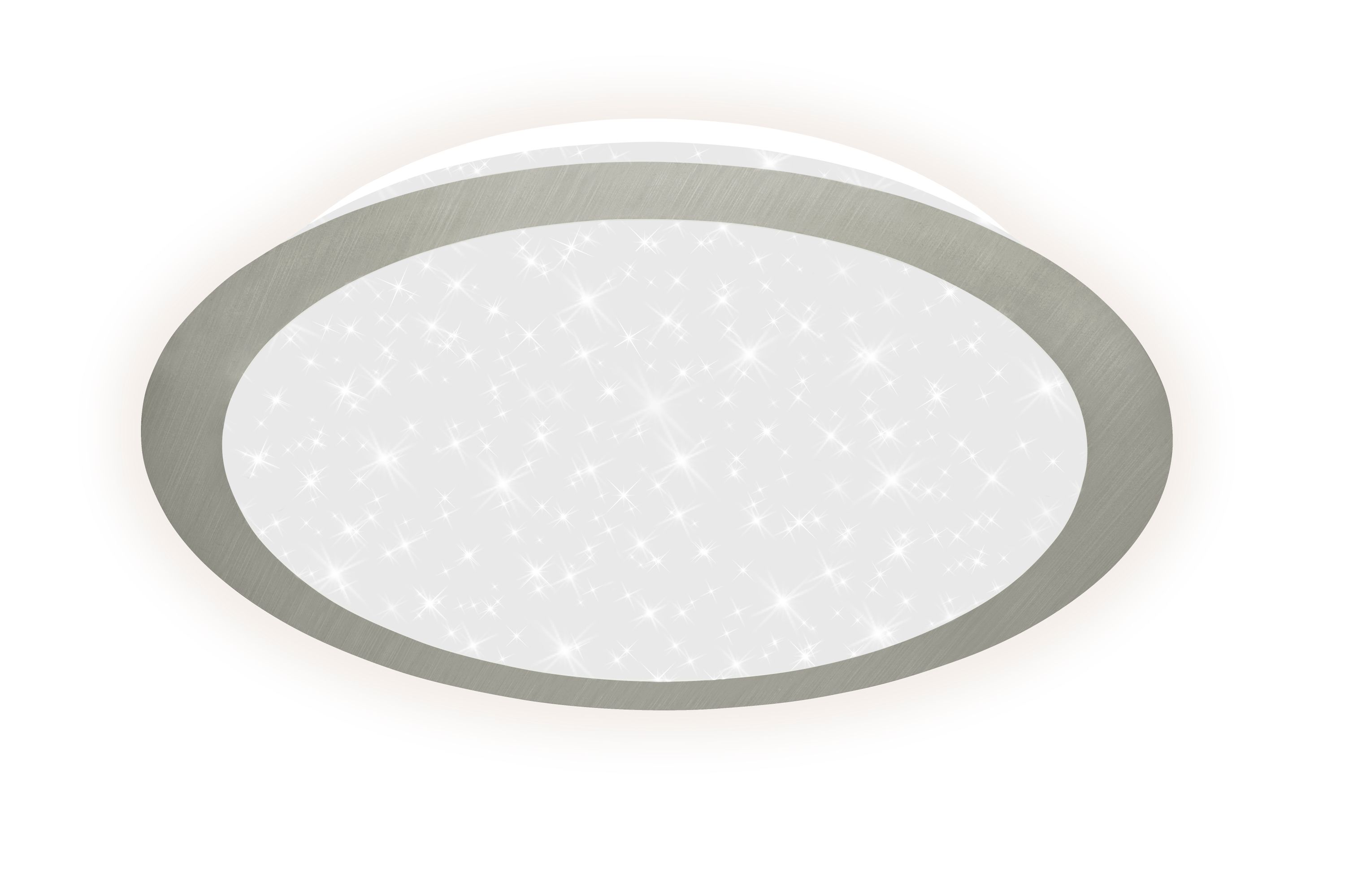 LED Deckenleuchte Sternendekor, Ø 31 cm, LED-Platine, 12 W, 1200 lm, matt-nickel