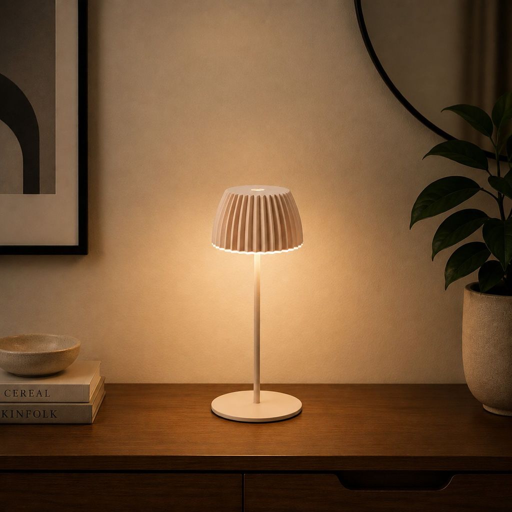 LED Tischlampe Akku LED Tischleuchte Dimmbar Kabellos Touch Aussen/Innen 10