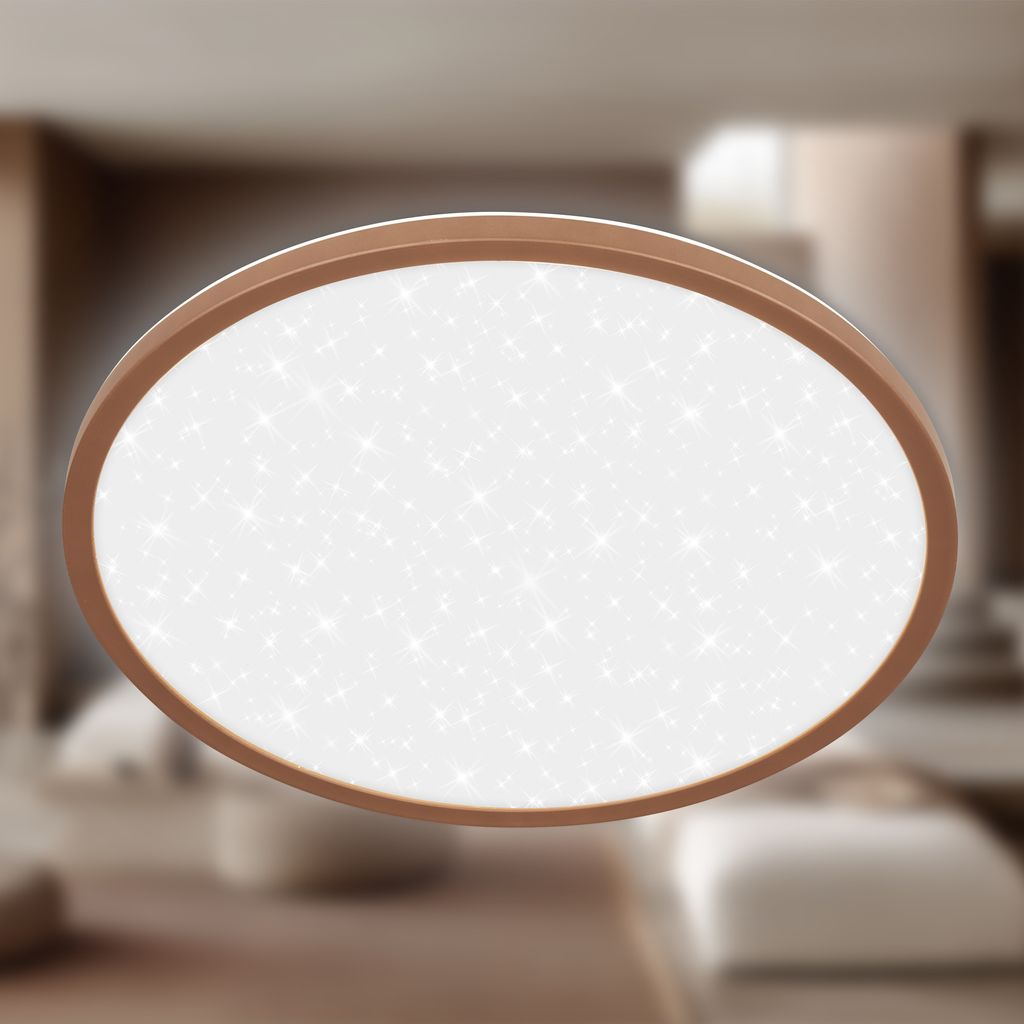 Slim LED Panel Ø37,5 cm - 22W, 3000lm, Sternenhimmel, Neutralweiß, Coffee