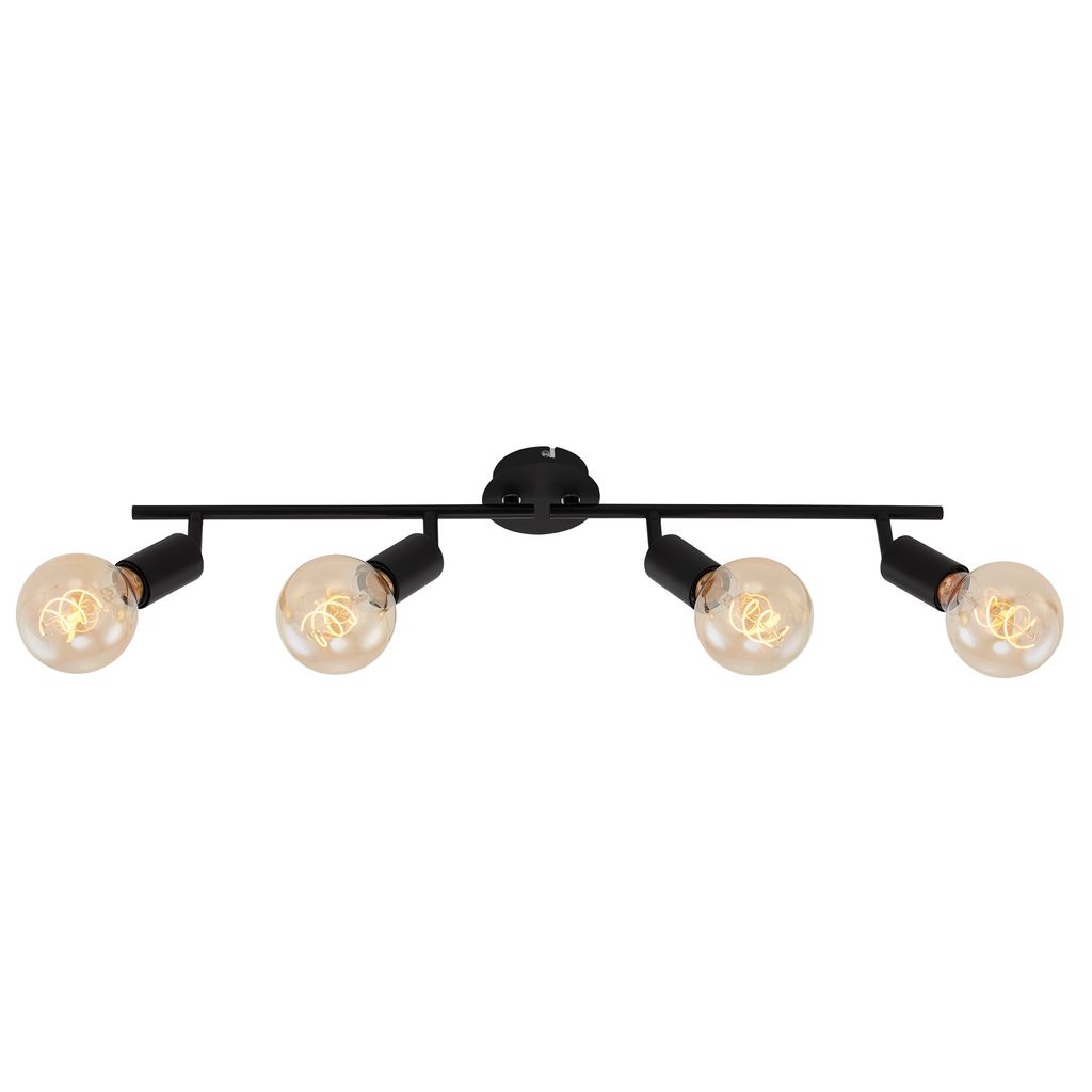 Briloner Pearl Deckenstrahler, schwenkbar, Retro, 4-flammig, Schwarz