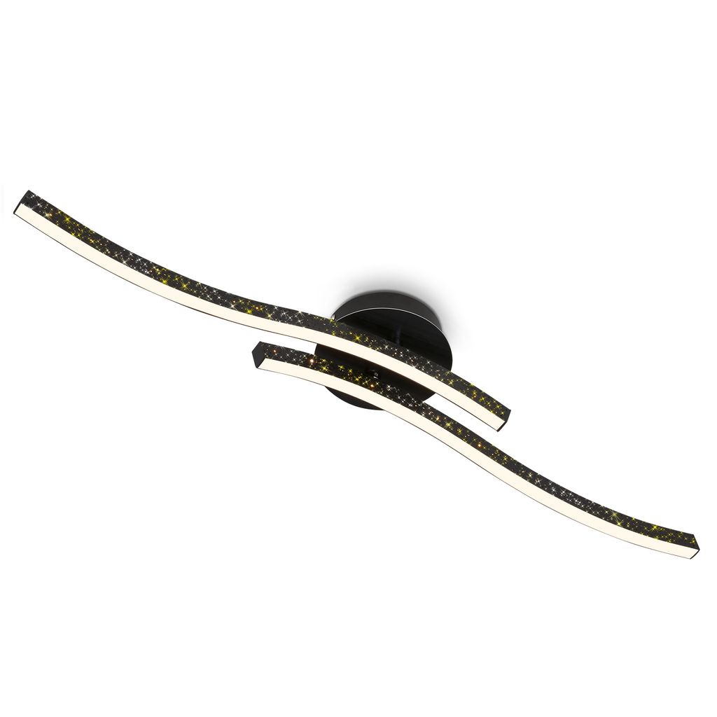 Briloner Leuchten REY - Wand-& Deckenleuchte - 3718025 - Glitzereffekt durch Laserlochoptik - 12W ? 1400 lm - Warmweiß 3000K - 80.5 x 14 x 10 cm 1