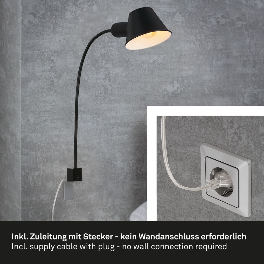 Lampe à pince / veilleuse Ø 14 cm 1x exkl. E27 10 W noir