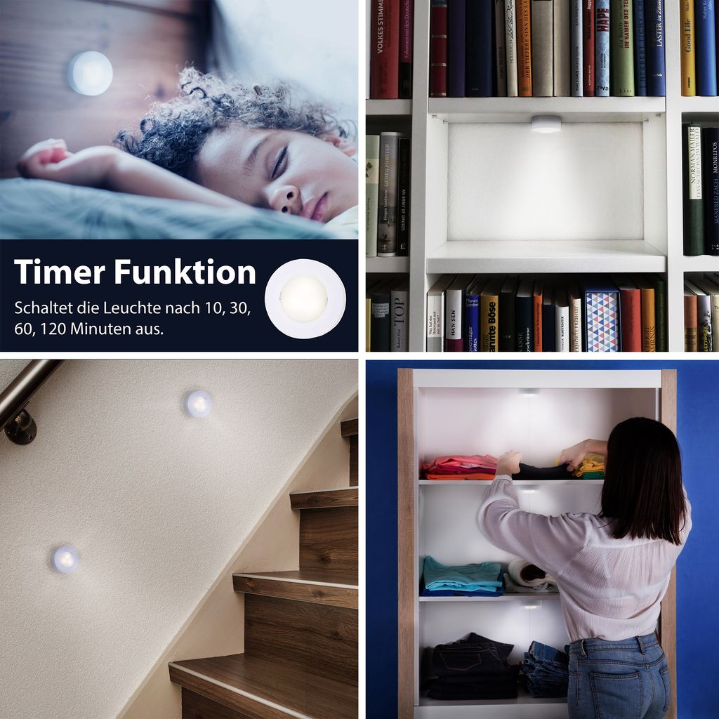 LED Schranklicht Tastschalter Fernbedienung Dimmbar W weiß Kunststoff Briloner 6