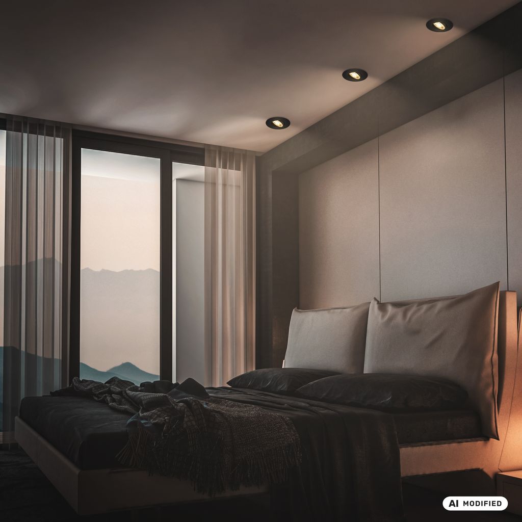 Dimara LED Einbaustrahler 68mm 3er Set - 230V, 4,9W, 460lm, CTS Schalter, Dimmbar, Schwarz