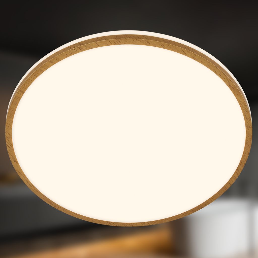 Acorus W Deckenlampe Ø33 cm - 18W, 1850lm, LED, IP44, Warmweiß, Weiß-Holz