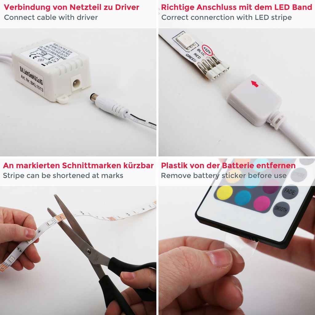 B.K.Licht I RGBIC LED Strip 10 m I Music Sensor I Music Sync I Lightbar I LED Chaser I Strips I Ribbon with Colour Change Remote Control I Lightband Self-Adhesive