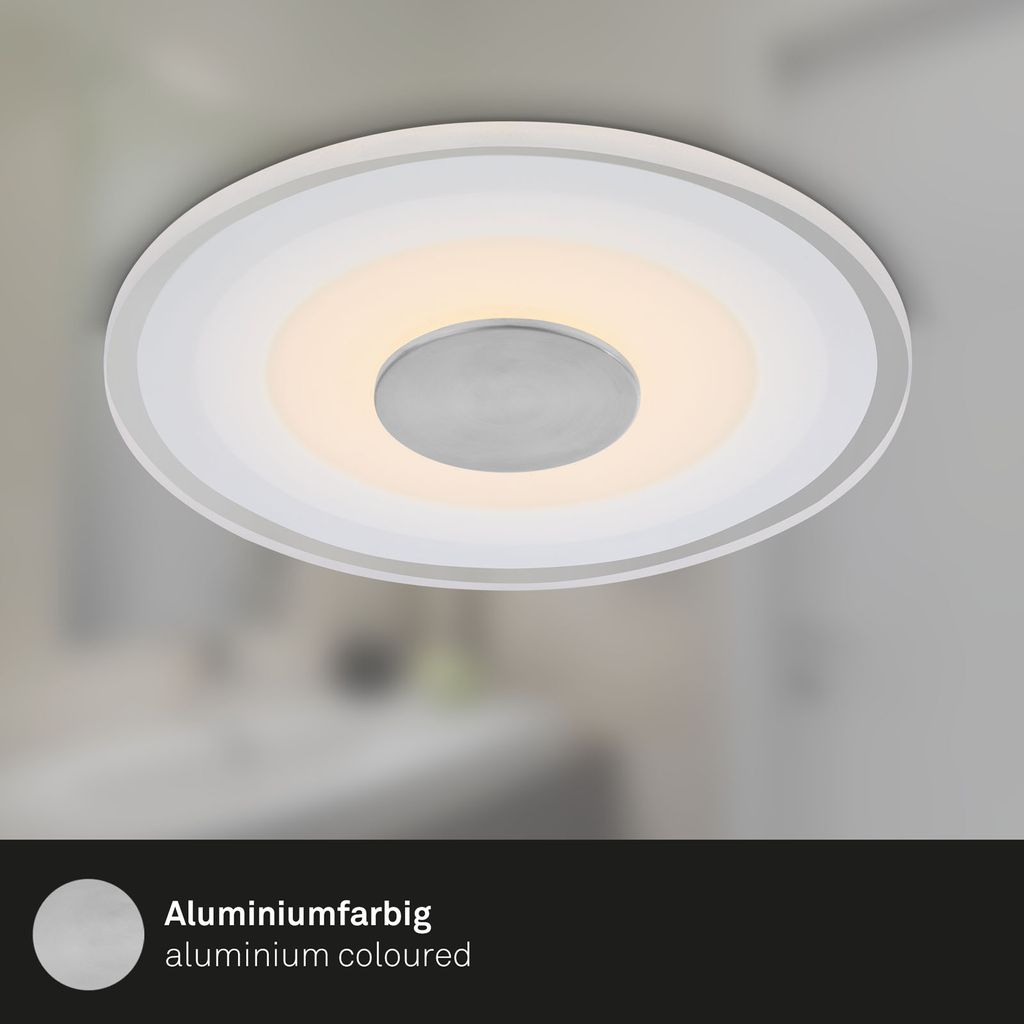 LED Einbauleuchte, Ø12 cm, 3x LED, 6 W, 650 lm, aluminiumfarbig