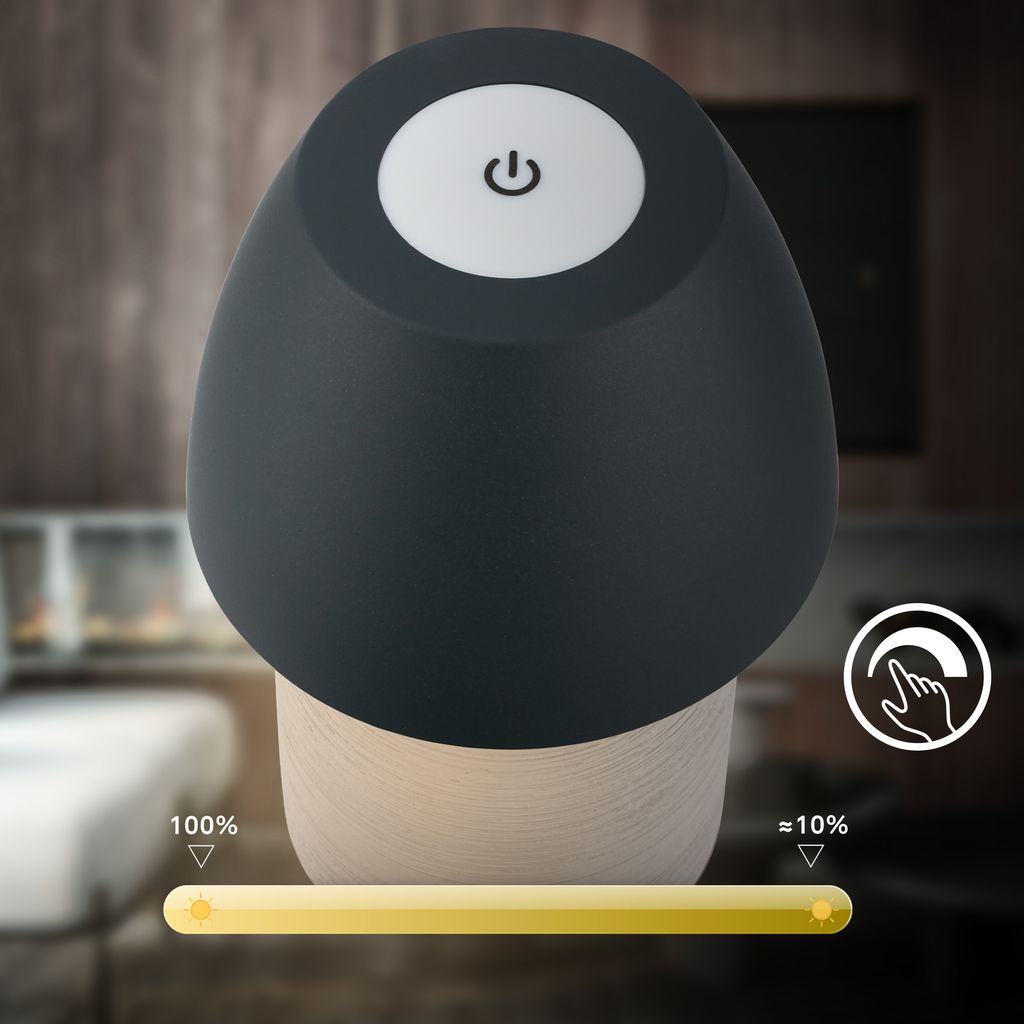 LED Tischlampe Akku LED Tischleuchte Kabellos Dimmbar Touch Warmweiß Keramik 2