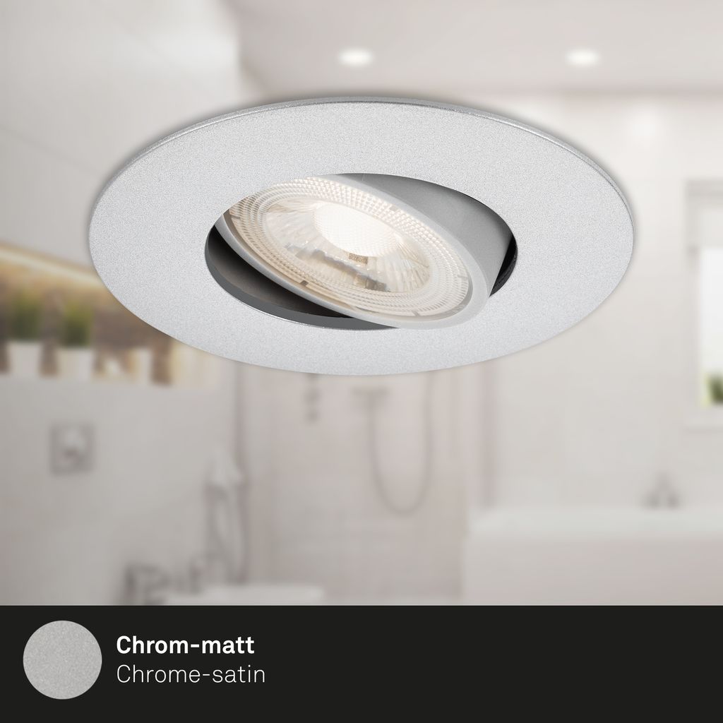 LED Einbauleuchte 4,4 cm 3x 4,9 Watt 480lm chrom