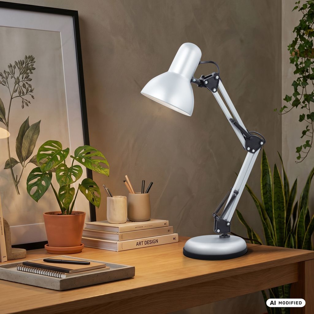 Lampe de table Ø 15,5 cm 1x exkl. E14 25W argent