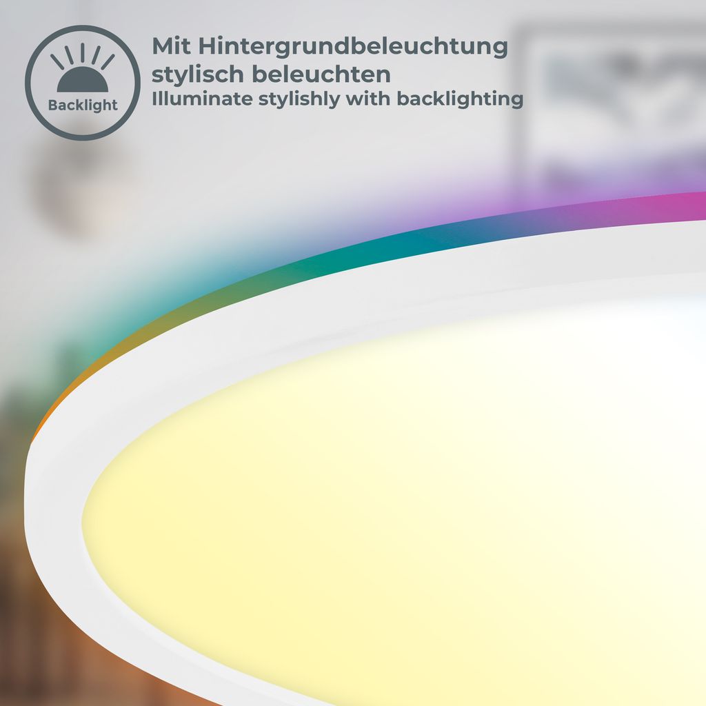LED Panel Ø42 cm - 22W, 3000lm, dimmbar, Fernbedienung, CCT, RGB, weiß