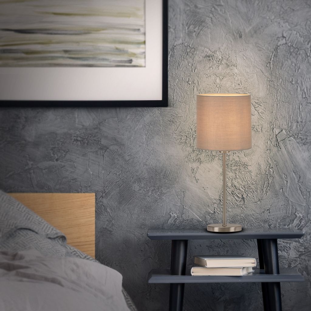 Tischleuchte BRILONER LEUCHTEN FABRIC. 25 W. IP20. taupe. Metall-Stoff. exkl. 1x E14. Ø 16 xcm 8