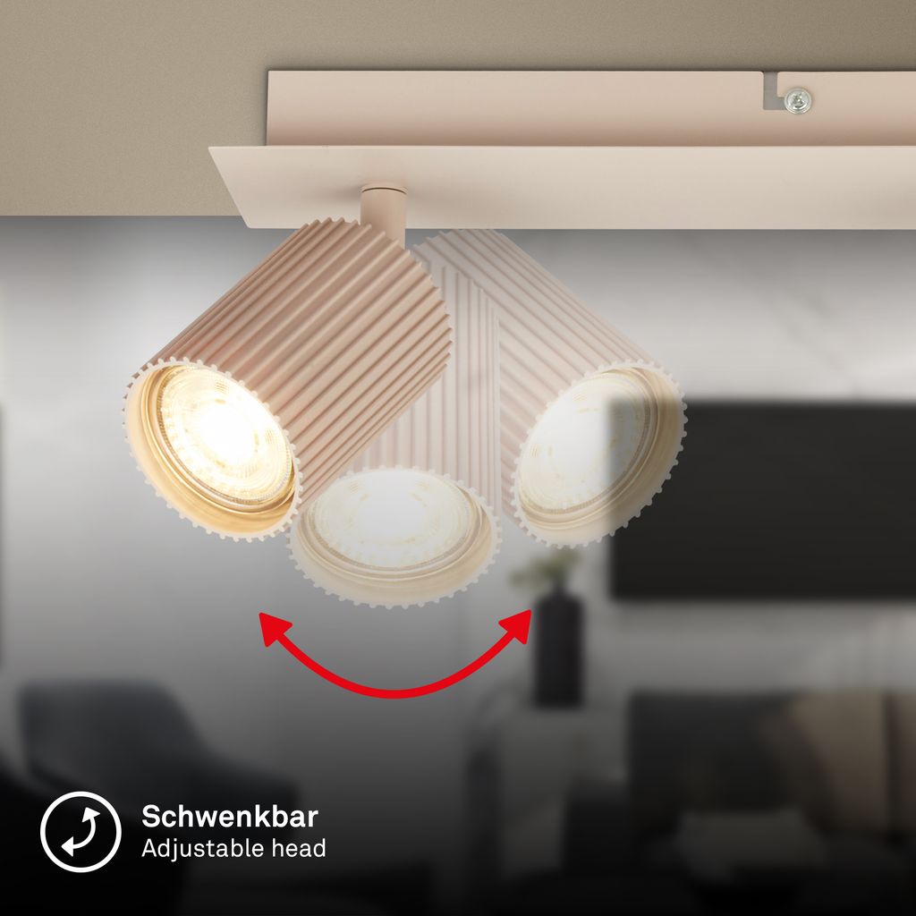 Ida Deckenstrahler 45 cm - GU10 Fassung, max. 9W, Schwenkbar, Beige