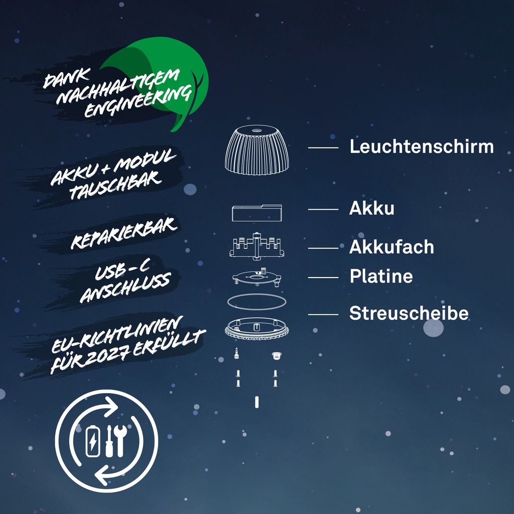 LED Stehlampe kabellos LED Stehleuchte Standleuchte Akku Wohnzimmer dimmbar 12