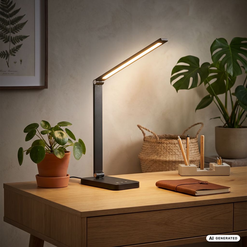 Rick Schreibtischlampe - 4,8W, 400lm, LED, Touch, Dimmbar, CCT, Schwarz