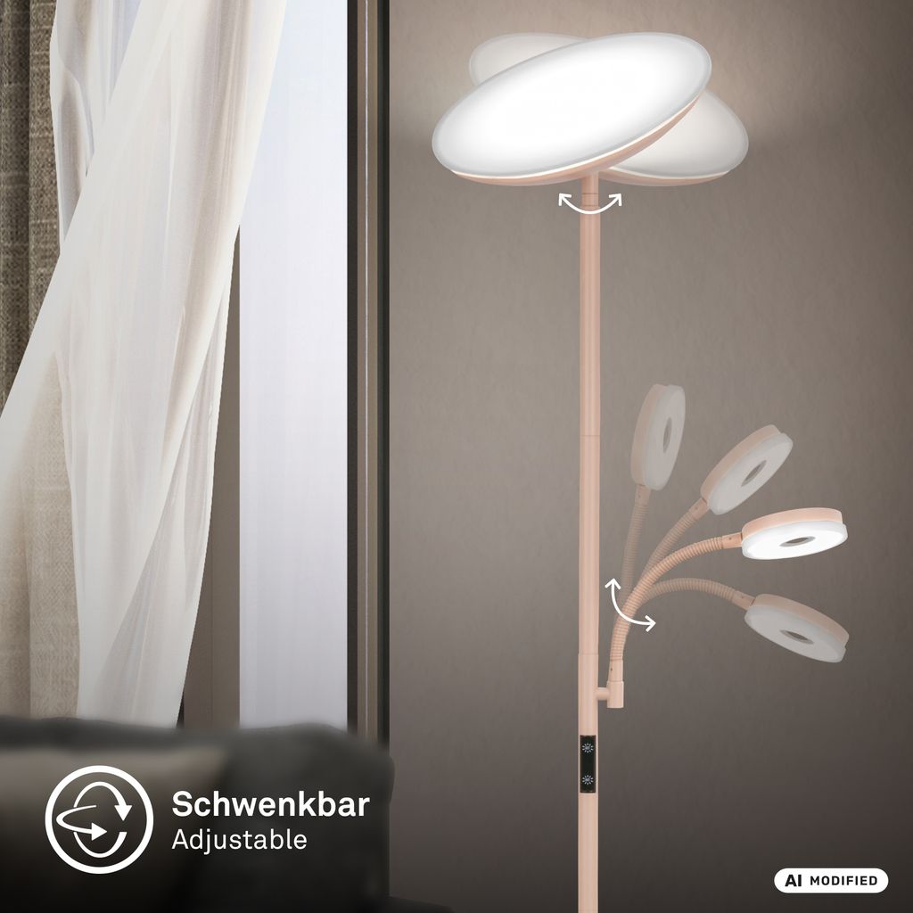 Sira Floor Lamp - Dimmable, LED, Reading Arm, CCT, Beige