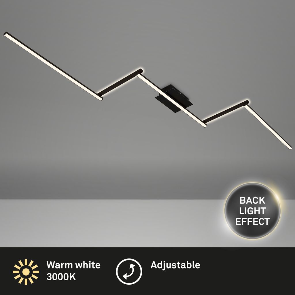 LED Deckenleuchte Schwenkbar 5-flammig 28 W schwarz Metall-Kunststoff Briloner 1