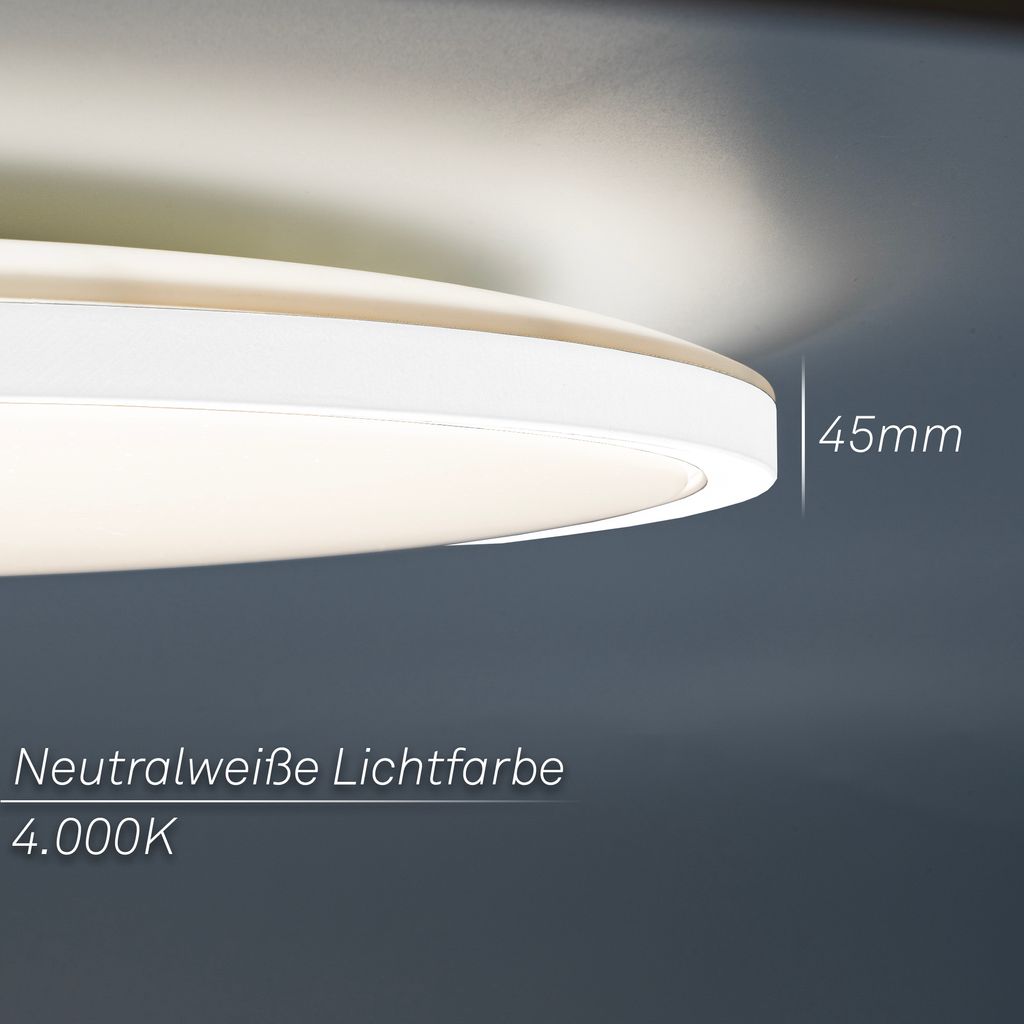 Slim LED Panel Ø37,5 cm - 22W, 3000lm, Sternenhimmel, Neutralweiß, Weiß