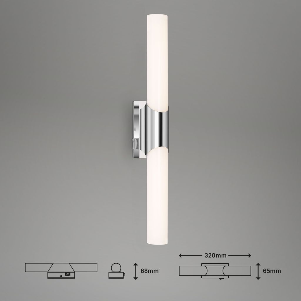 LED Badleuchte Spiegellampe IP44 11 W 4000K chrom Metall-Kunststoff Briloner 21
