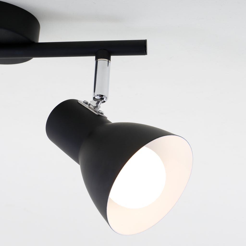 Deckenleuchte Spotleuchte Retro schwenkbar E14 25 W schwarz Metall Briloner 16