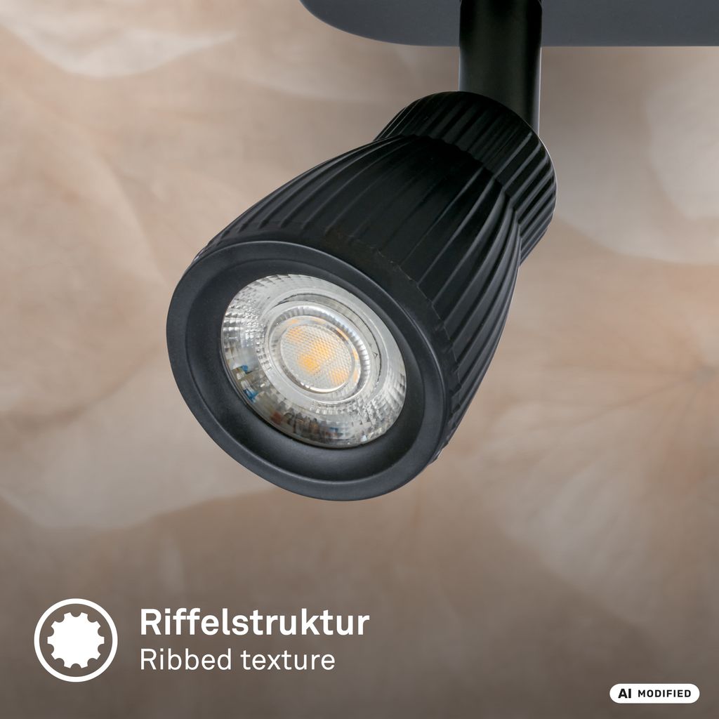 Riff Deckenstrahler 20 cm - 7W, 800lm, LED, Schwenkbar, Schwarz