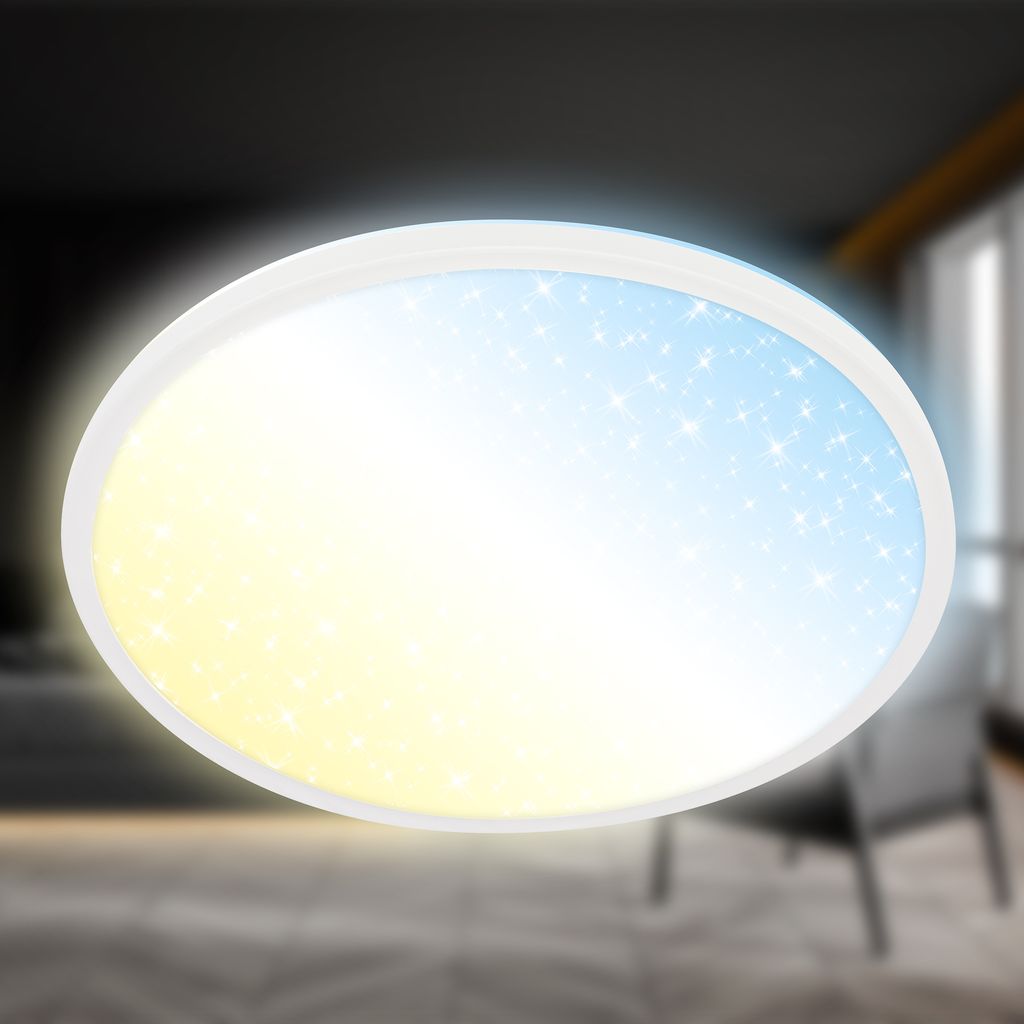 Slim LED Panel Ø37,5 cm - 22W, 3000lm, Fernbedienung, Dimmbar, Weiß