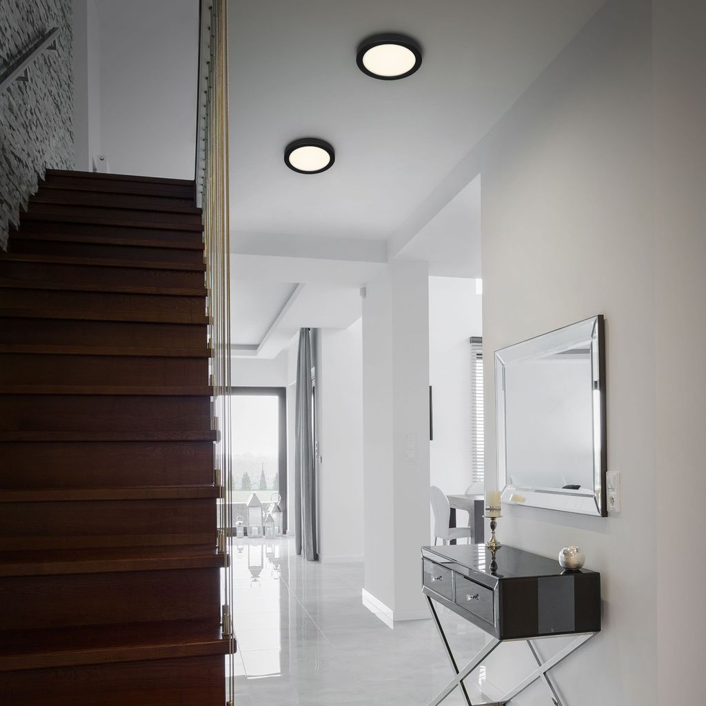 LED Deckenleuchte Deckenlampe Metall schwarz 16.5W dimmbar Ø 22.5cm Briloner 10