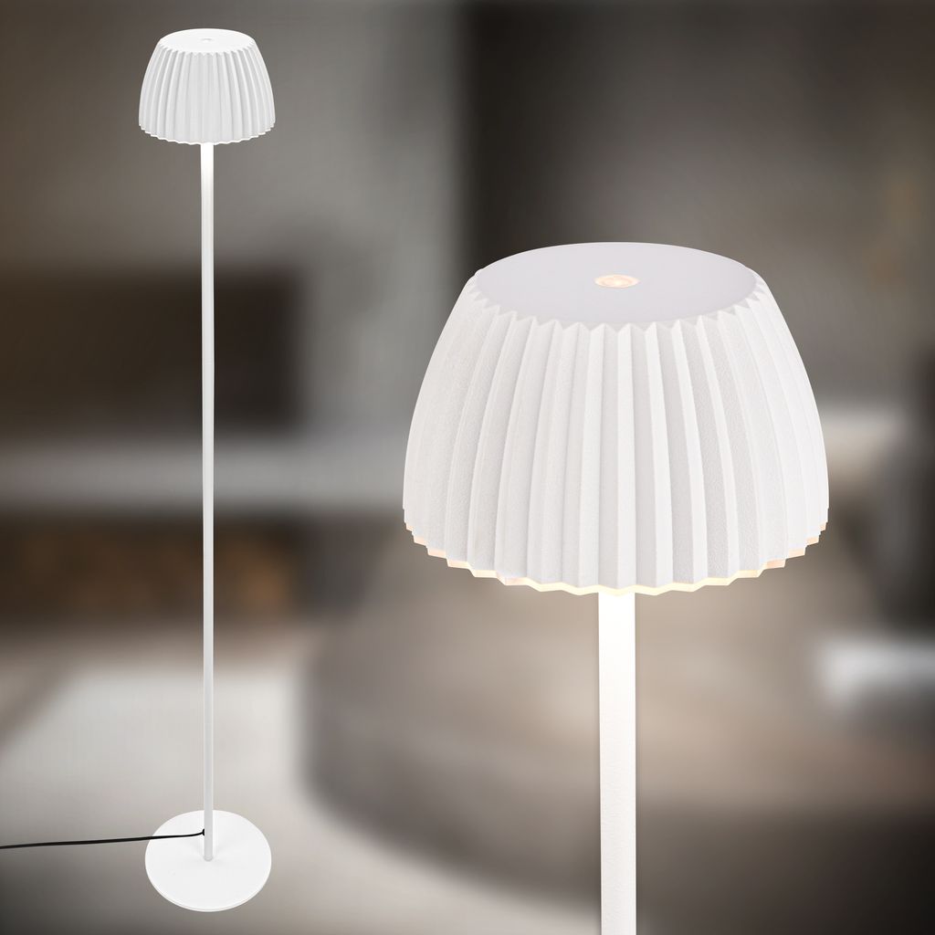 LED Floor Lamp Off-White – Touch Dimmer, USB-C, 8W, 1240mm, Warm Light
