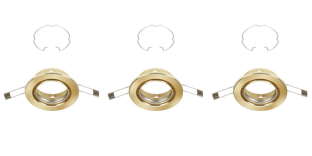 Einbauleuchte Einbaulampe 3er Set GU10 schwenkbar IP23 Ø8.6 cm Gold Briloner 3