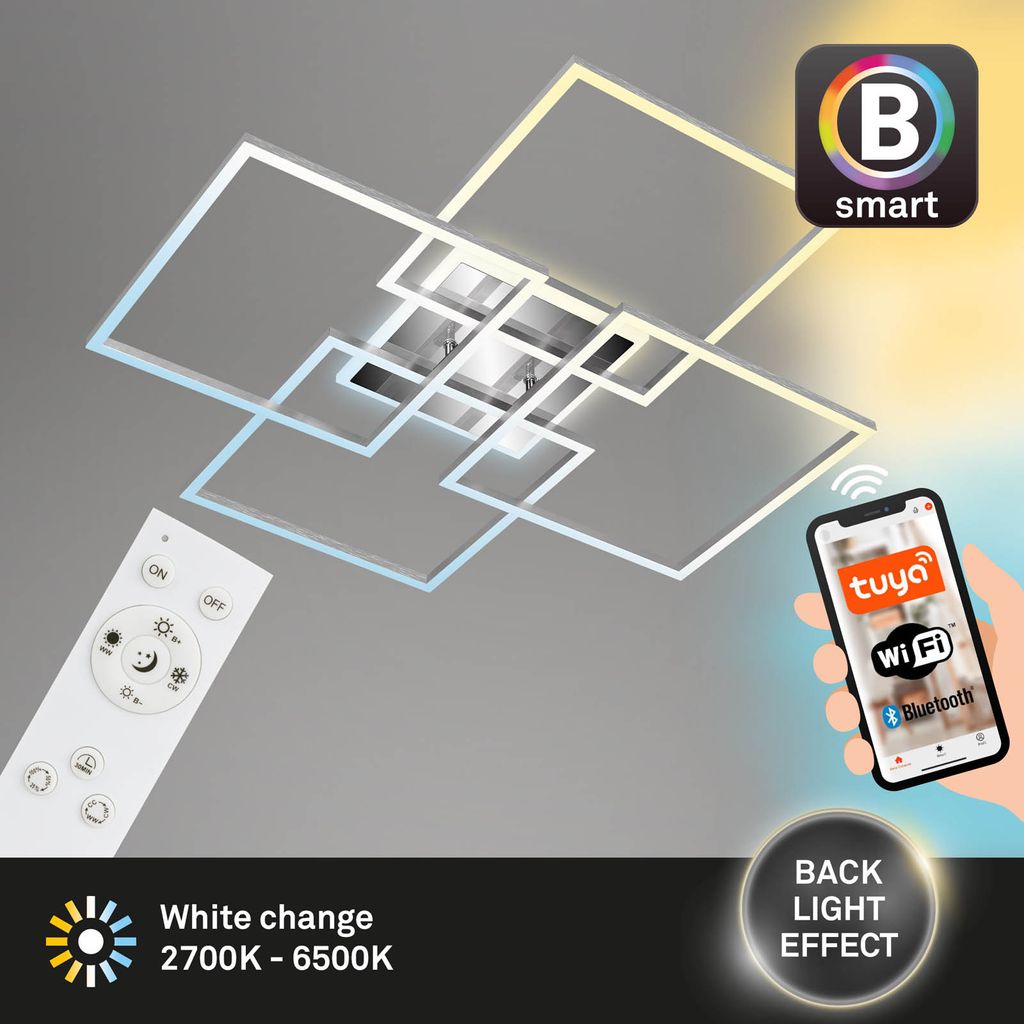 CCT LED Deckenleuchte, 72,4 cm, 50 W, 5500 lm, Aluminium