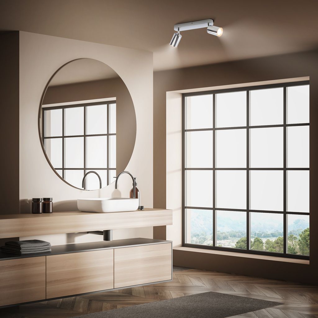Nerida Ceiling Spotlight 27 cm - GU10 Socket, max. 9W, Adjustable, IP44, Chrome