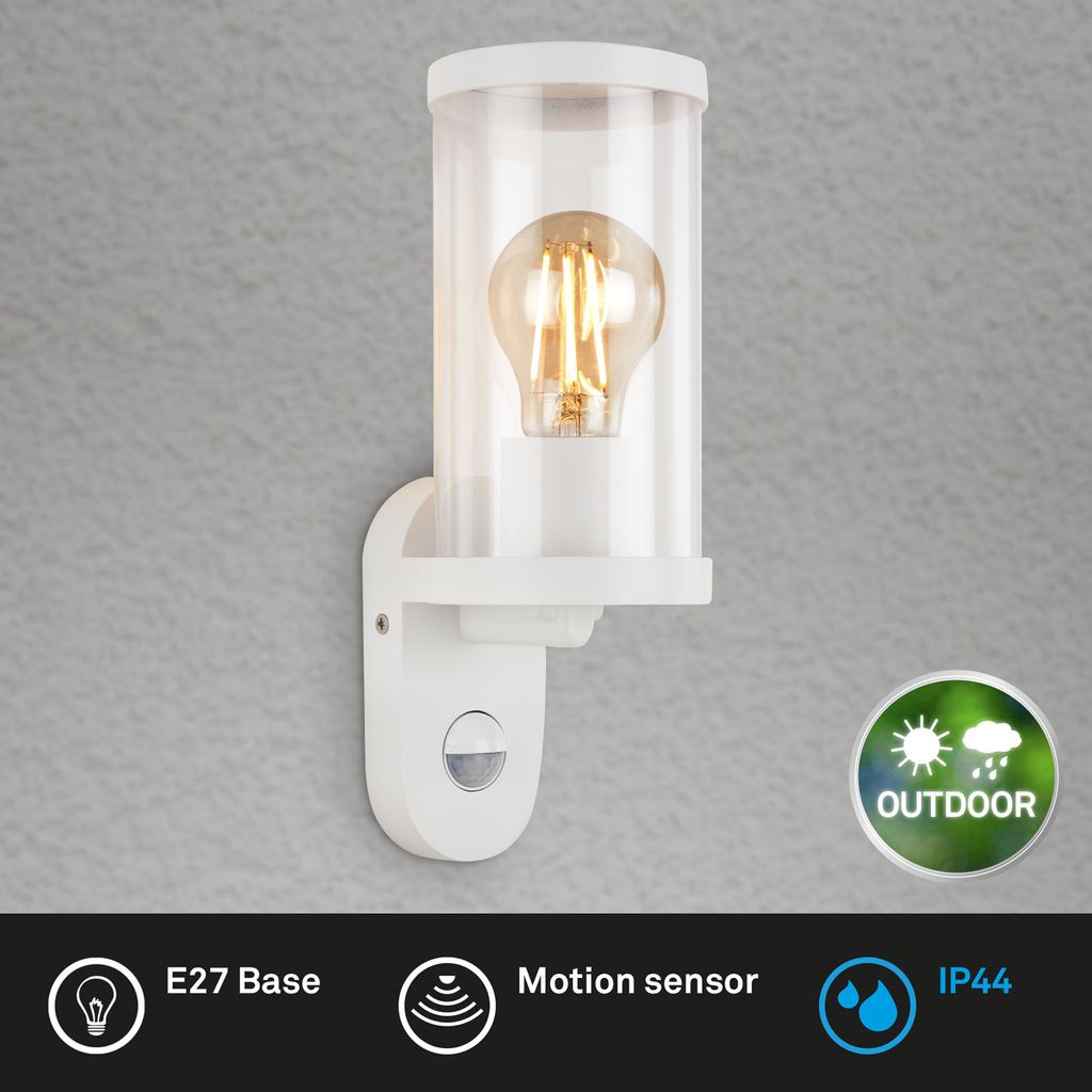 Außenleuchte, Sensor, weiß, 1x E27 exkl