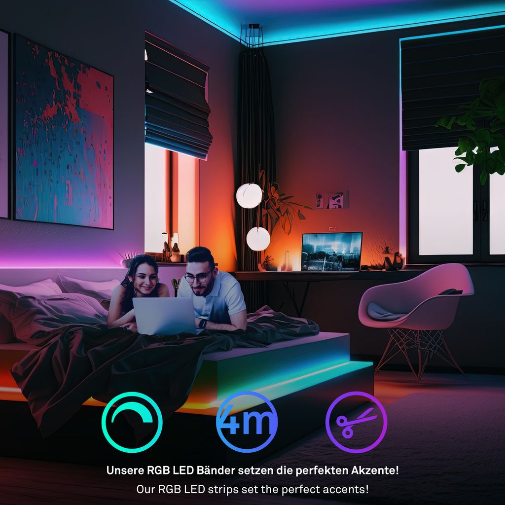 Pimp Your Stripe Erweiterungsset LED Strip 4m, RGB+W, Farbprogramme