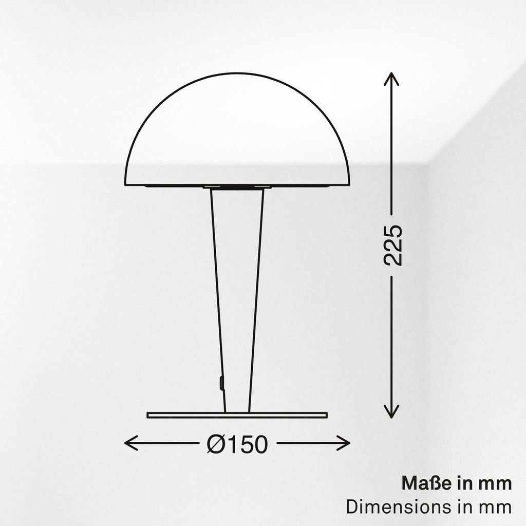 Wanda Tischlampe - mit Schalter, Metall, E14 Fassung, Anthrazit Metallic-Titan