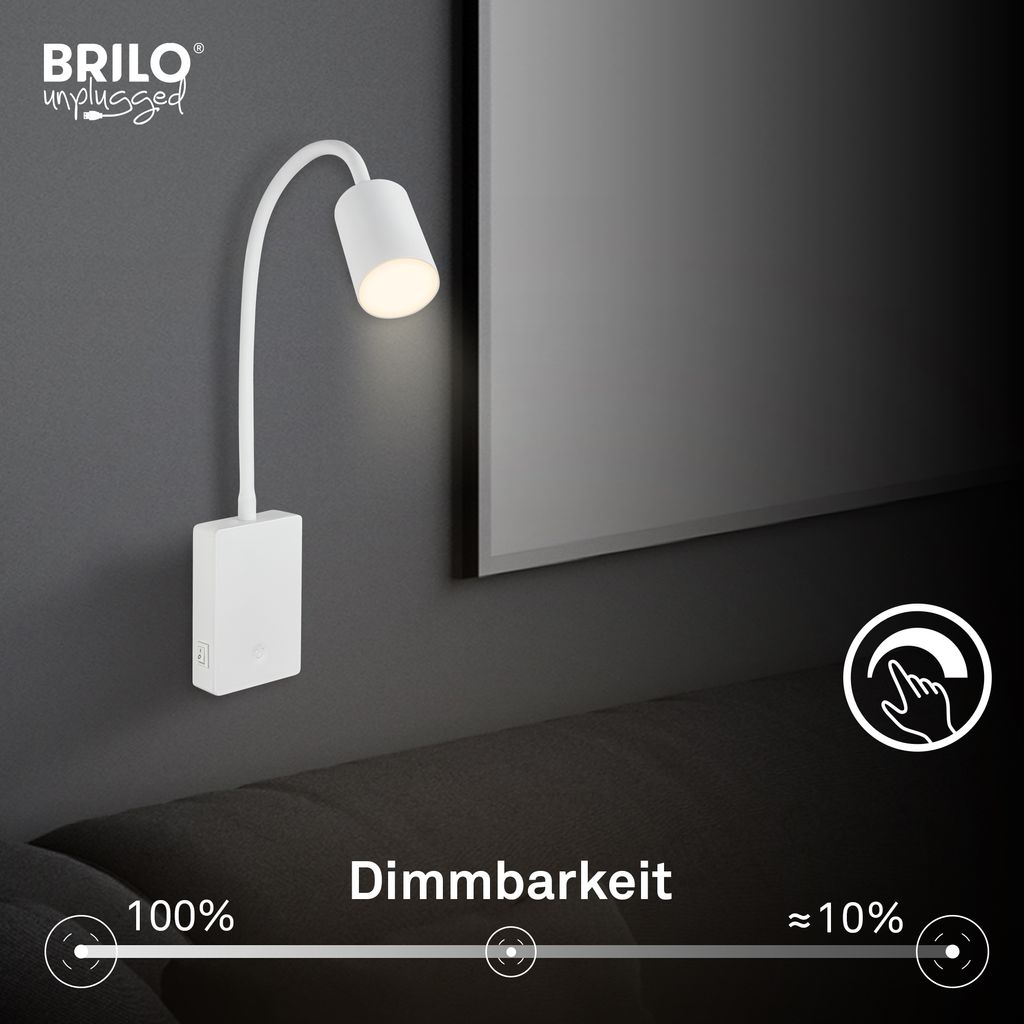 Smooth Reading Lamp - 2W, 150lm, Rechargeable Battery, LED, Dimmable, White
