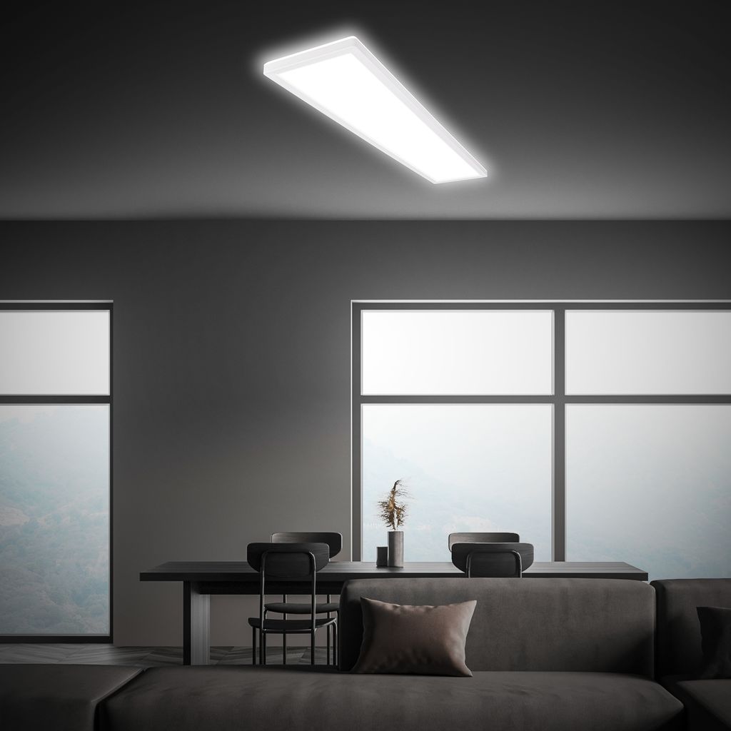 LED Deckenlampe 98cm LED Panel Deckenleuchte Flach Indirektes Licht Flurlampe 4