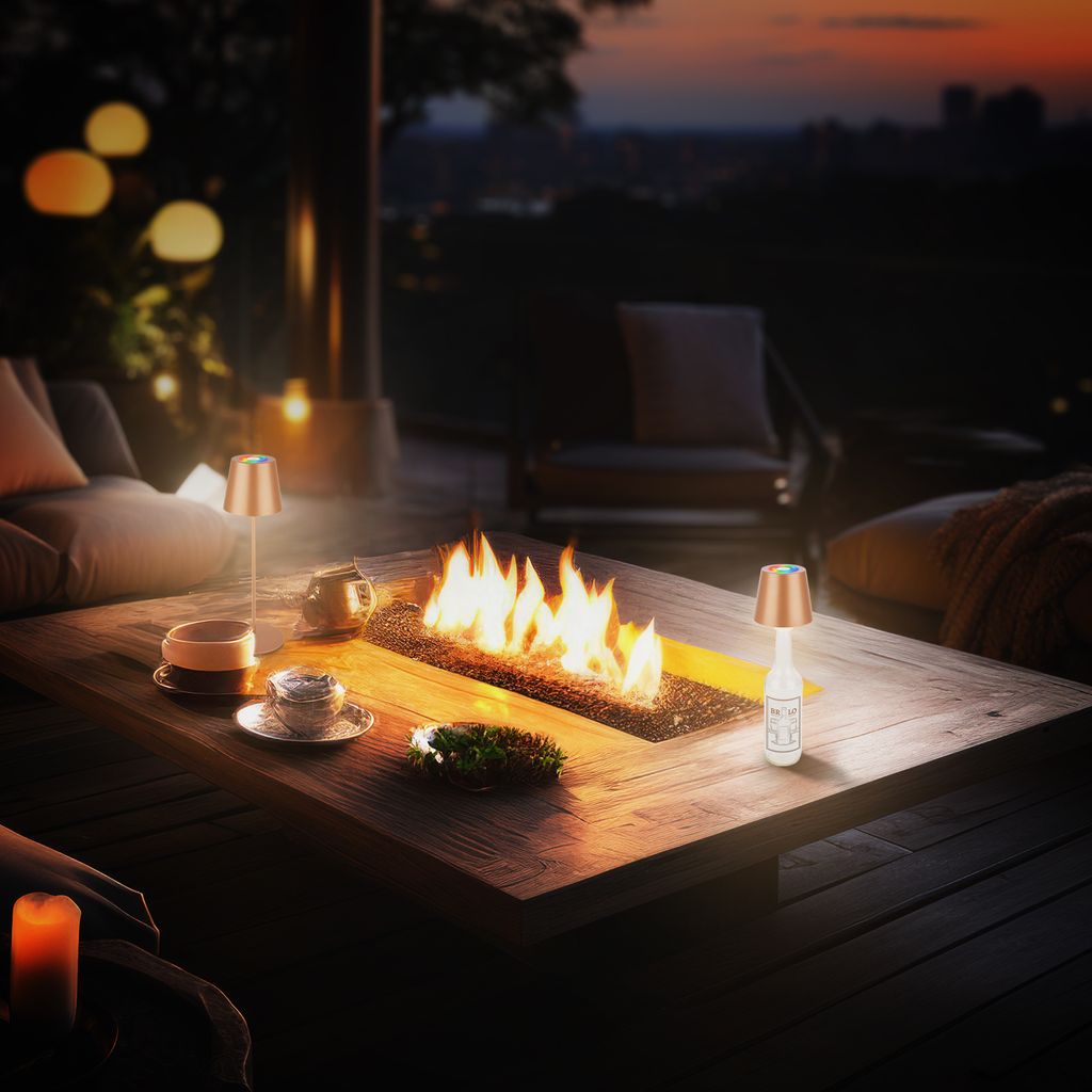 LED Tischlampe Akku LED Tischleuchte Dimmbar Kabellos Terrasse RGB Touch 8