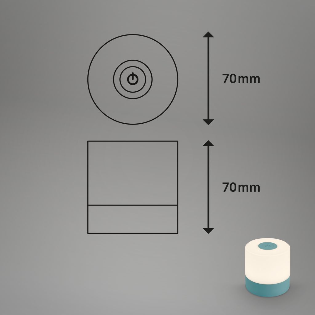 LED Akku-Tischleuchte, 7 cm, 2W, 150lm, blau